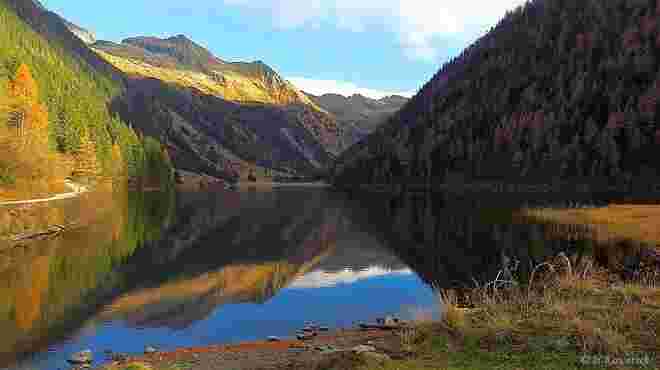 Letzte Sonnenstrahlen am Riesachsee