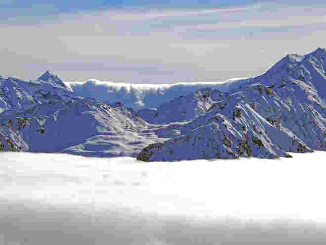 Nebel über dem Tal - Föhnmauer von Süden