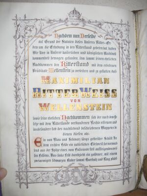 Lasser von Zollheim Ritterstandsdiplom Weiss 5.JPG