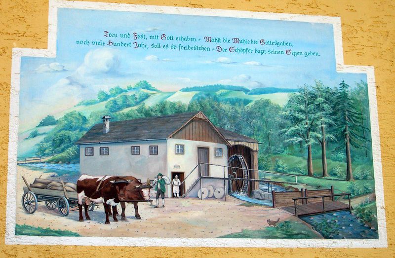 Datei:Fuchsmühle in Anthering, Wandbild.jpg