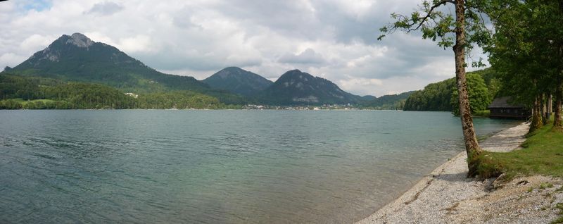 Datei:Fuschlseestrand Südufer Fuschlseestrand heute.jpg