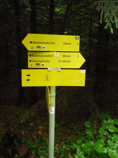 Datei:Wanderwegweiser am Kolomansberg.jpg