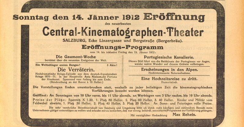 Datei:Central-Kino Ankündigungsinserat Eröffnung 1912.jpg