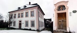 Ehemaliger Pfarrhof in Salzburghofen, mit Eingang, Collage.jpg