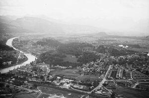 Salzburg Altstadt Mülln Aiglhof Landeskrankenhaus 1950.jpg