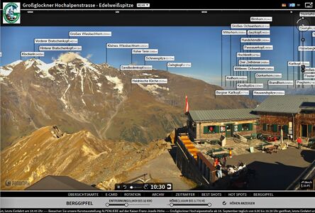 Webcam Grossglockner Hochalpenstrasse Edelweissspitze 10 Oktober 2014 22.jpg