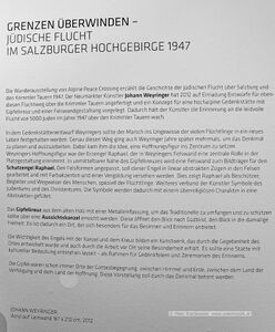 Grenzen überwinden Jüdische Flucht im Salzburger Hochgebirge 1947 Ausstellung Fronfeste Neumarkt Gedenkstättenentwurf Johann Weyringer 02.jpg