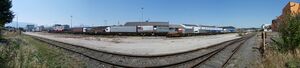 Panoramaansicht der Gleisanlage am westlichen Ende der Poschingerstraße.JPG