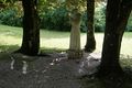 Marienheilgarten, Statue von Pater Pio in einer Baumgruppe.JPG