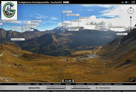 Webcam Grossglockner Hochalpenstrasse Fuscher Toerl 10 Oktober 2014 01.jpg