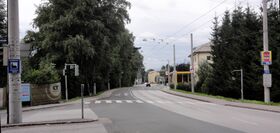Münch(e)ner (Bundes-) Straße, stadteinwärts in die Stadt Salzburg