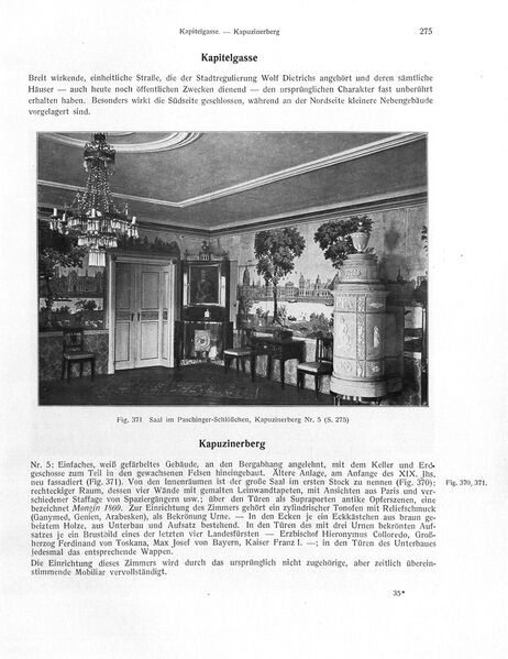 Datei:Paschingerschlössl Kapuzinerberg Saal 1914.jpg