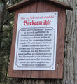 Infotafel am Dornbach an die hier früher bestandene Bäckermühle.JPG