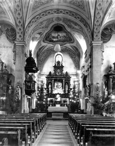 Pfarrkirche zum heiligen Nikolaus Neumarkt historische Aufnahme Advent Weihnachtszeit.jpg