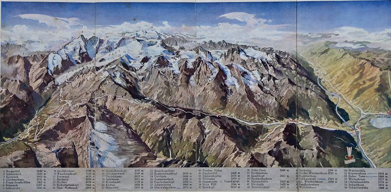 Datei:Großglockner Hochalpenstraße Landkarte 1930er Jahre.JPG
