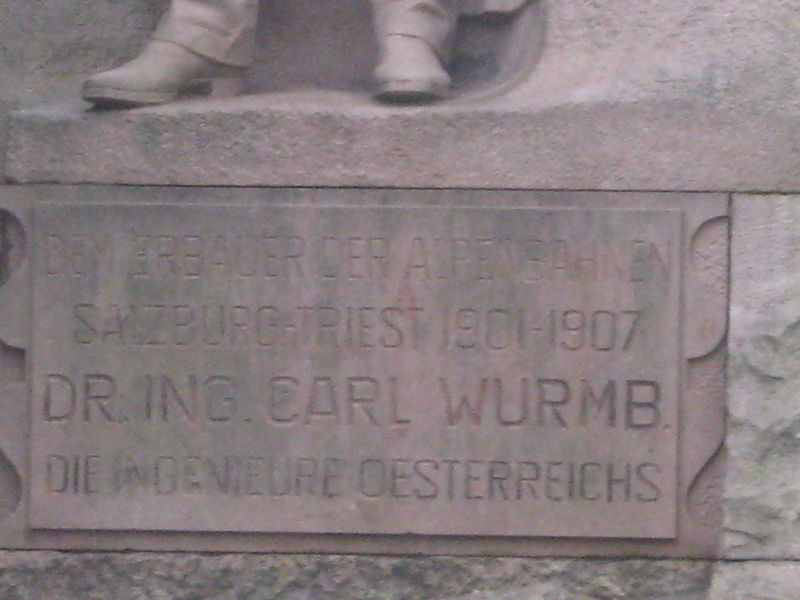 Datei:Denkmal Inschrift Carl Wurmb.jpg