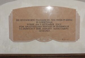 Erinnerungstafel an die Kirchensegnung durch den Nuntius..jpg