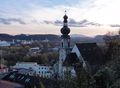 Stadtpfarrkirche Trostberg, Ansicht vom Schlossberg.JPG