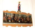 Wandbild mit Statue im Kircheninnern.JPG