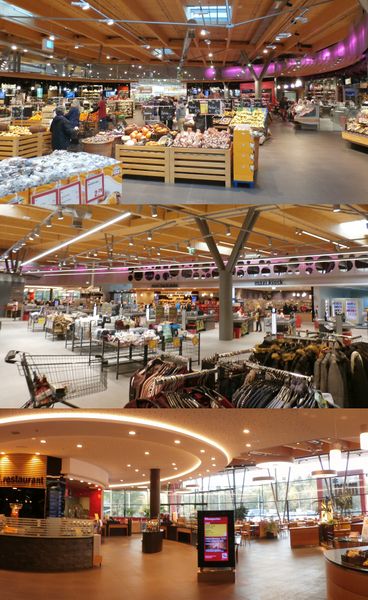 Datei:Maximarkt-Collage, Gemüse- Textil- Restaurantbereich.jpg