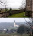 Ausblick von der Filialkirche Untereching nach St. Georgen, real und Zoom.jpg