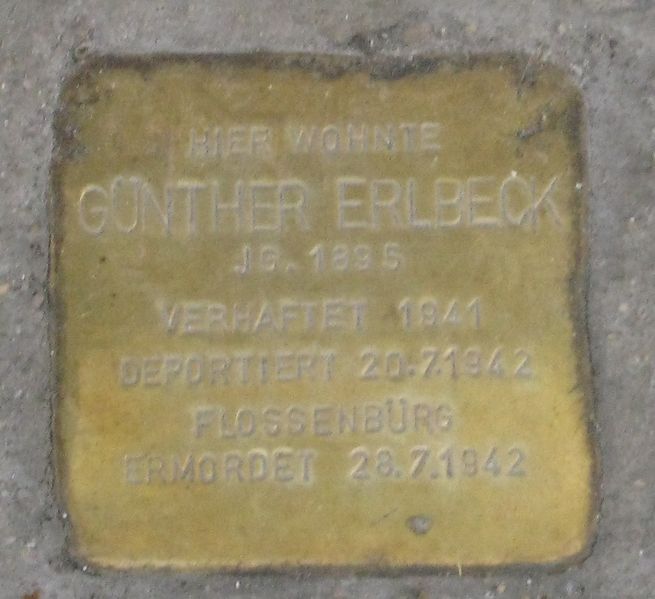 Datei:Stolperstein Günther Erlbeck.jpg