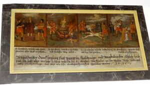 Darstellung der Leidensgeschichte von St. Erasmus von 1696.jpg