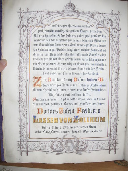 Datei:Lasser von Zollheim Ritterstandsdiplom Weiss 6.JPG