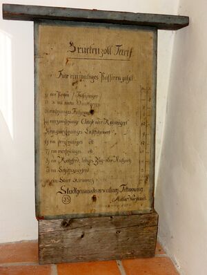 Brücken-Zolltarif, Präsentation im Burgmuseum Tittmoning.jpg