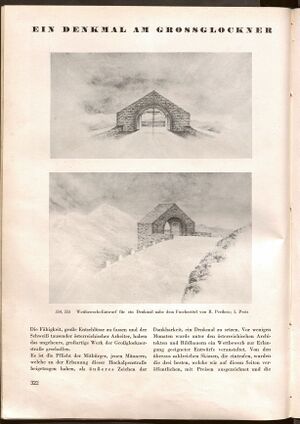 Großglockner Hochalpenstraße Gedenkzeichen Wettbewerb 1935 01.jpg