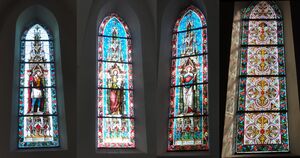 Katholische Pfarrkirche Gosau, Kirchenfenster-Collage.jpg