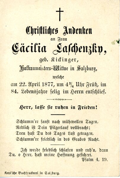 Datei:Laschenzky Cäcilia Partezettel hinten.jpg