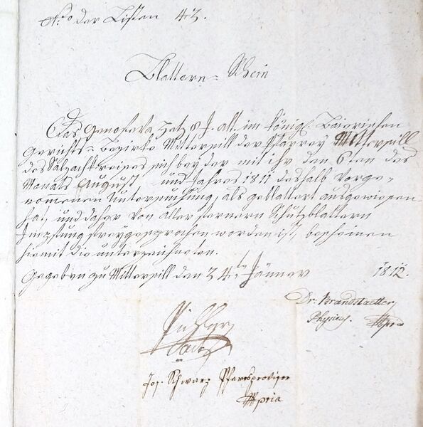 Datei:1812 Brandstätter Blatternschein.jpg