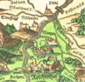Bichlbruck Staufenbrücke, Apianbild von 1563.png