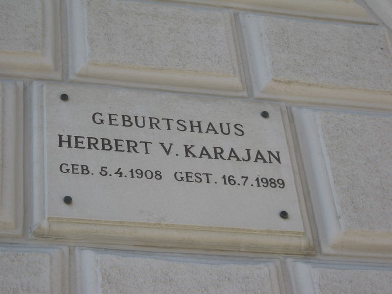 Datei:Gedenktafel Herbert von Karajan.jpg